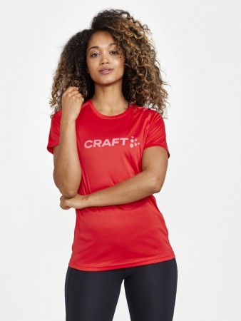 Craft Core Essence Logo Tee T-skjorte for trening Dame, Machine Red