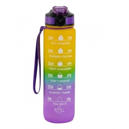 Hollywood Motivational Bottle 1000ml - flasken som motiverer deg til å drikke, multicolor