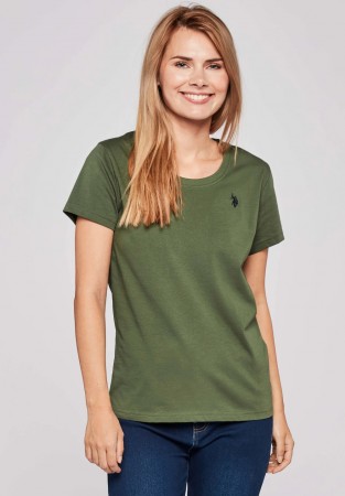 U.S. Polo Amy T-Shirt T-skjorte i bomull Dame, Thyme