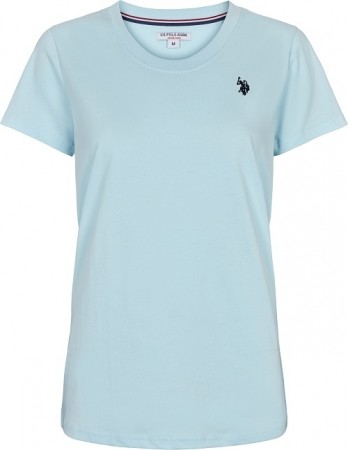 U.S. Polo Amy T-Shirt T-skjorte i bomull Dame, Crystal Blue