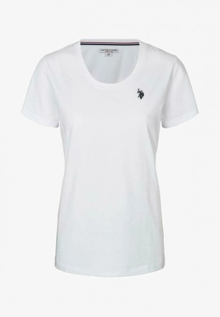 U.S. Polo  Amy T-Shirt T-skjorte i bomull Dame, Hvit