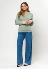 US Polo Adele O-Neck Sweater bomullsgenser Dame, Green Milliue thumbnail