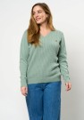 U.S Polo V-Neck knit bell genser dame, Green Millue thumbnail