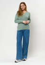 U.S Polo V-Neck knit bell genser dame, Green Millue thumbnail