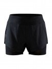 Craft Adv Essence 2-in-1 Shorts treningsshorts med innershorts Dame, Sort thumbnail