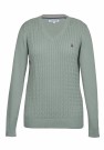 U.S Polo V-Neck knit bell genser dame, Green Millue thumbnail