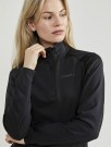 Craft CORE Gain Midlayer Halfzip Langarmet Treningstrøye / Mellomlag Dame, Sort thumbnail