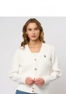 U.S. Polo Gill Reg Cardi USPA W Knit Til Dame, Cloud Dancer thumbnail