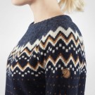 Fjällräven Övik Knit Sweater Ullgenser Dame, Dark Navy thumbnail