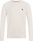 U.S. Polo Archi Knit Sweater Strikket Genser Herre, Hvit thumbnail