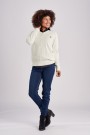 U.S. Polo Bell Knit V-Neck Dame, Cloud Dancer thumbnail