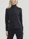 Craft CORE Gain Midlayer Halfzip Langarmet Treningstrøye / Mellomlag Dame, Sort thumbnail