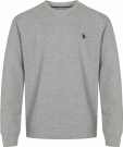 U.S Polo Adler Sweat O-Neck bomullsgenser Herre, Grey Melange  thumbnail