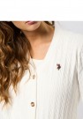 U.S. Polo Gill Reg Cardi USPA W Knit Til Dame, Cloud Dancer thumbnail