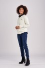 U.S. Polo Bell Knit V-Neck Dame, Cloud Dancer thumbnail