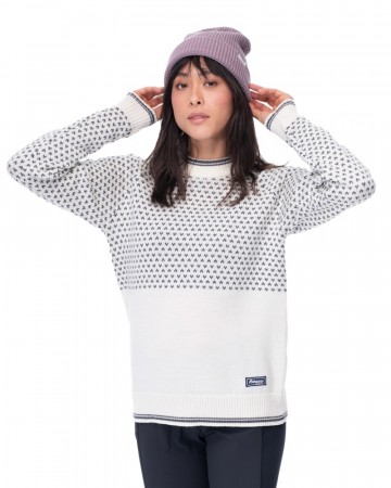 Bergans Alvdal Wool Jumper Til Dame, Vanilla White/Solid Dark Grey