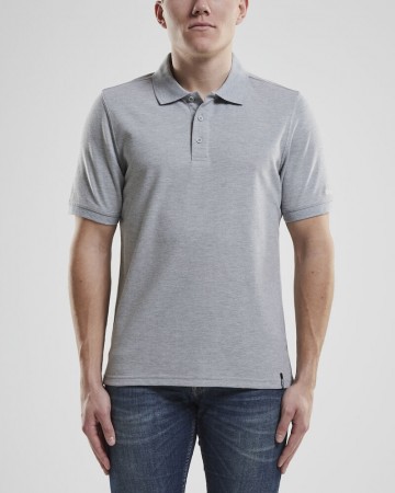 Craft casual polo piqueskjorte herre, grey melange