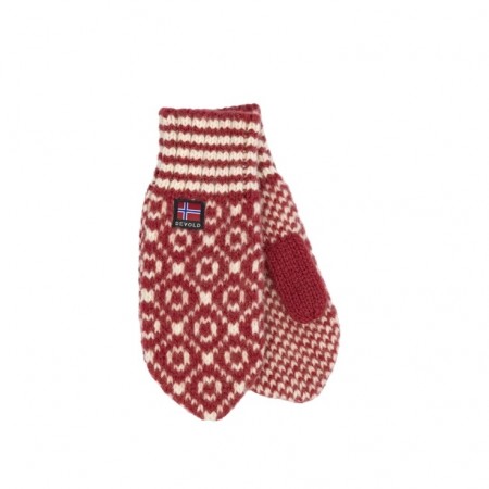 Devold Svalbard Wool Mitten, Rød/Hvit