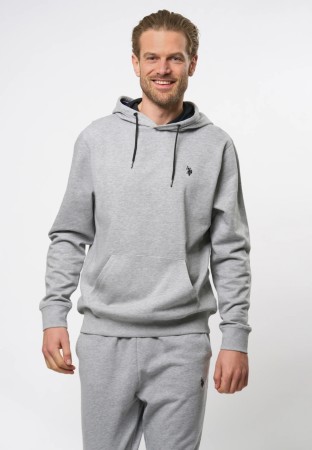 U.S Polo Brayden Hoodie Hettegenser Herre, Grey Melange