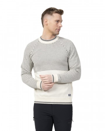 Bergans Alvdal Wool Jumper Til Herre, Vanilla White/Solid Dark Grey