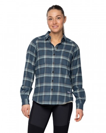 Bergans Tovdal W Shirt Til Dame, Orion Blue/Misty Forest Check