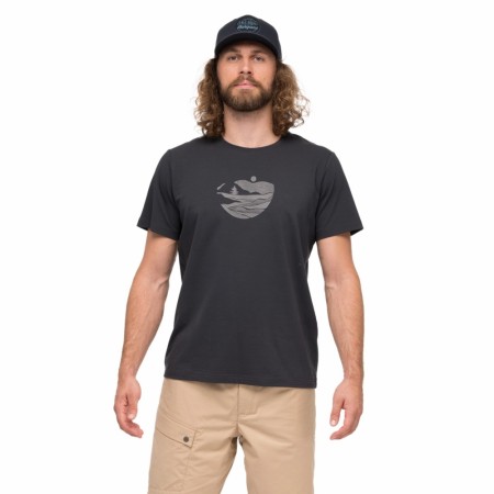 Bergans Nordmarka Organic Cotten Print Tee Til Herre, Dark shadow Grey