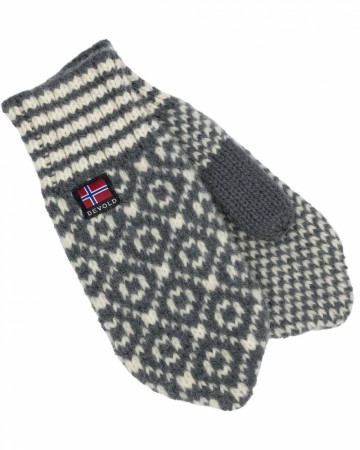 Devold Svalbard Wool Mitten, Lyseblå/Hvit