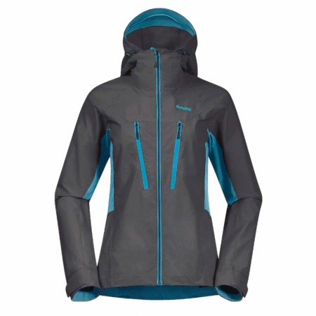 Bergans Cecilie Mountain Softshell Jacket Til Dame, Solid Dark Grey/Clear Ice Blue