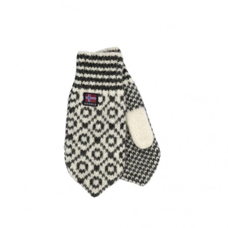 Devold Svalbard Wool Mitten, Svart/Hvit