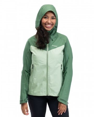 Bergans Skar Light 3L Shell Jacket Til Dame, Light Jade Green/Dark Jade Green