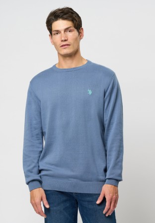 U.S. Polo Knit Adair Til Herre, China Blue