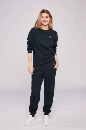 US Polo Adele O-Neck Sweater bomullsgenser Dame, Dark Sapphire/Navy