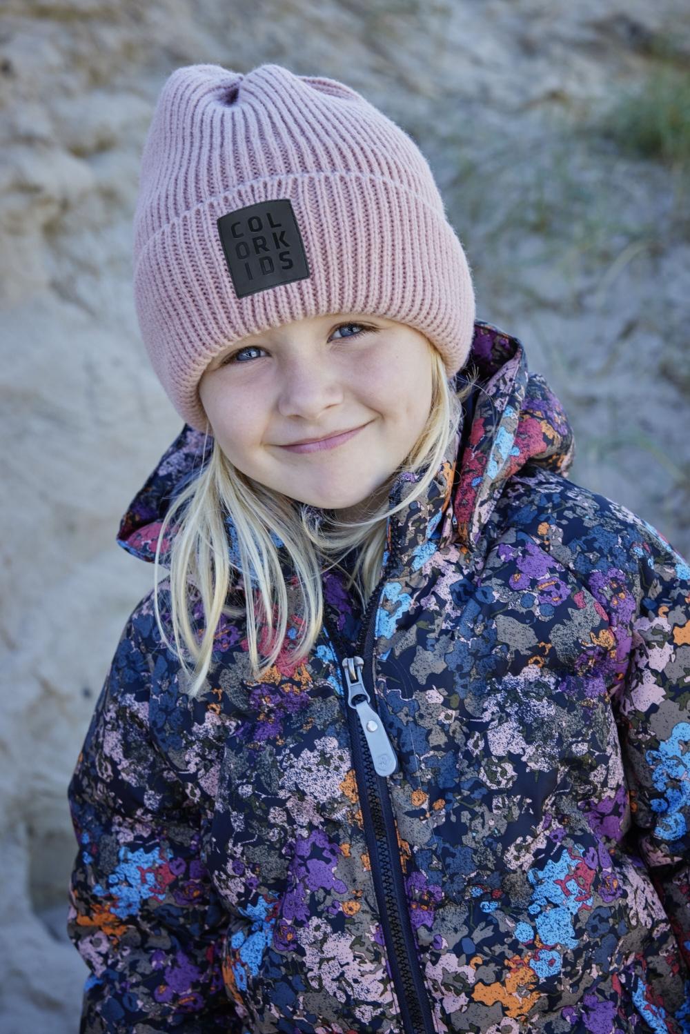 Color Kids Beanie Vinterlue med fleecefor Junior, Misty Rose