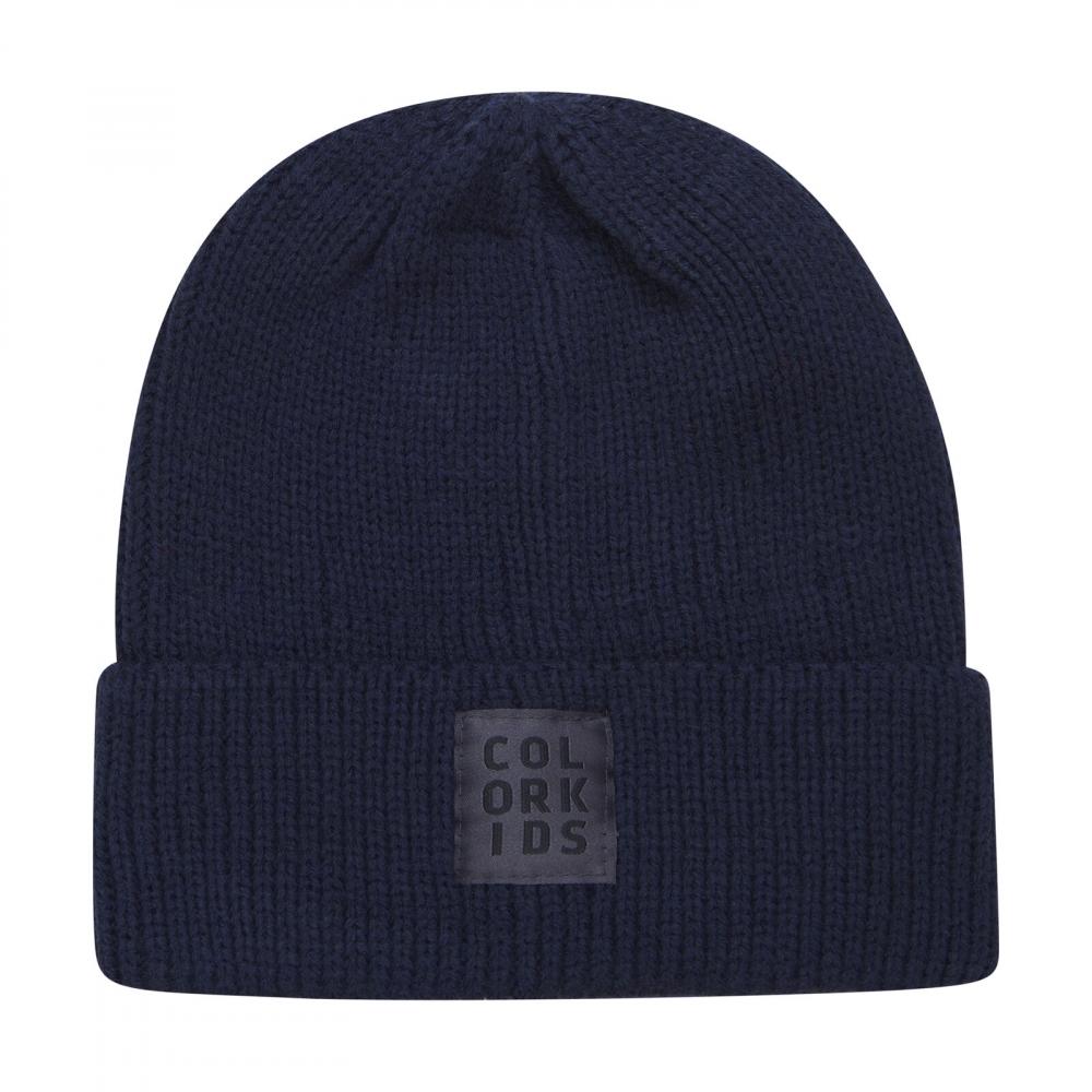 Color Kids Beanie Vinterlue med fleecefor Junior, Total Eclipse