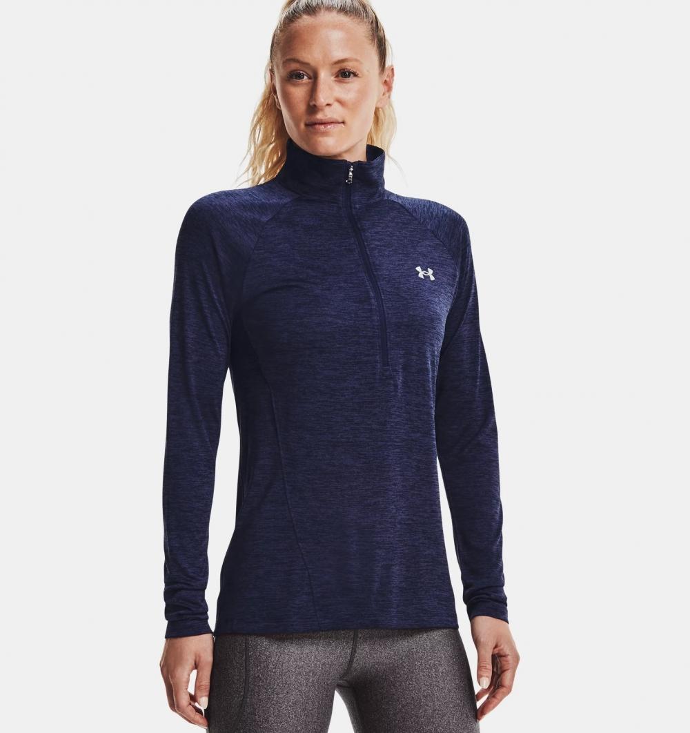 Under Armour UA Tech 1/2 Zip Twist Treningsgenser Dame, Midnight Navy