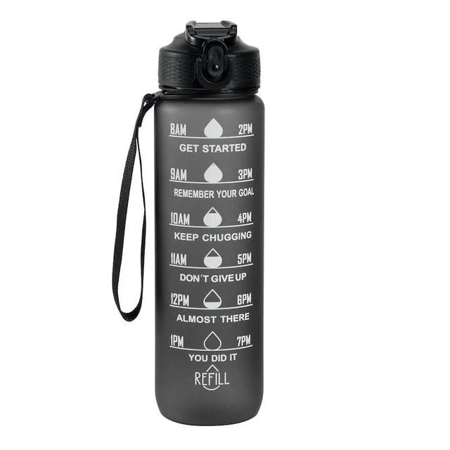 Hollywood Motivational Bottle 1000ml - flasken som motiverer deg til å drikke, sort