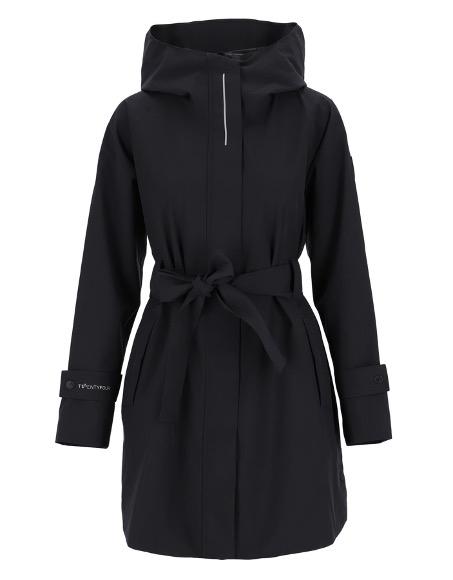 Twentyfour Mode 2-lags Cape Lang Jakke Dame, Sort  