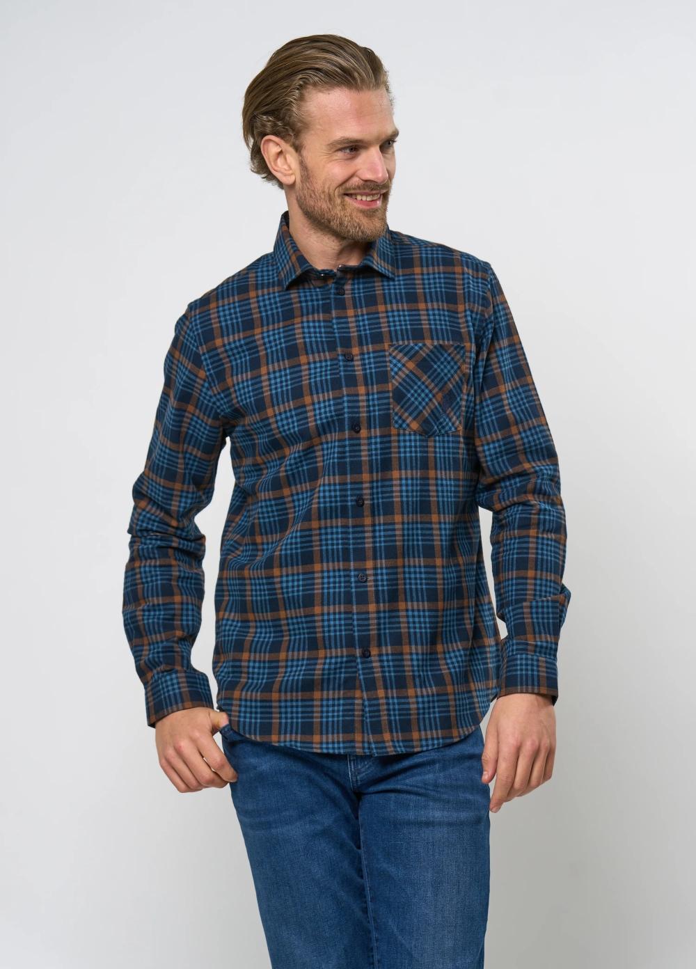U.S polo Klas reg flannel shirt flanellskjorte herre, dark sapphire