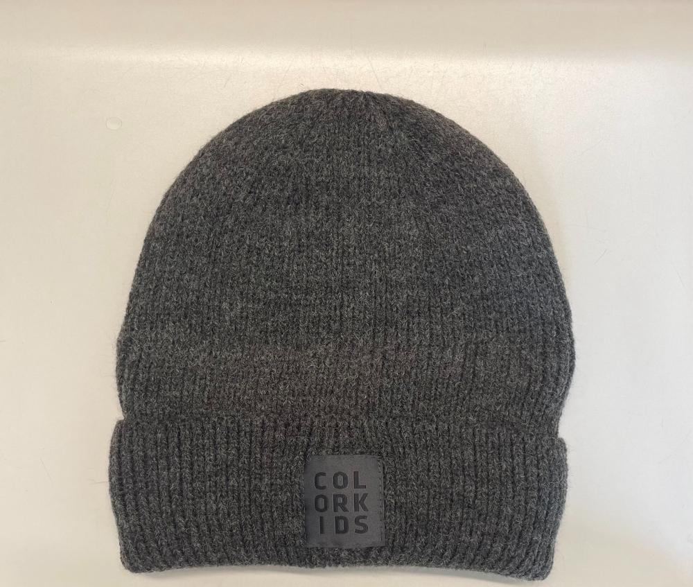Color kids Beanie - Wool w. fleece band lining, Phantom