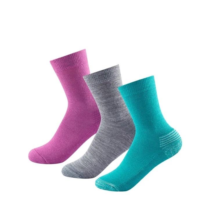 Devold Daily Merino Medium sock 3pk Junior, Girl Mix