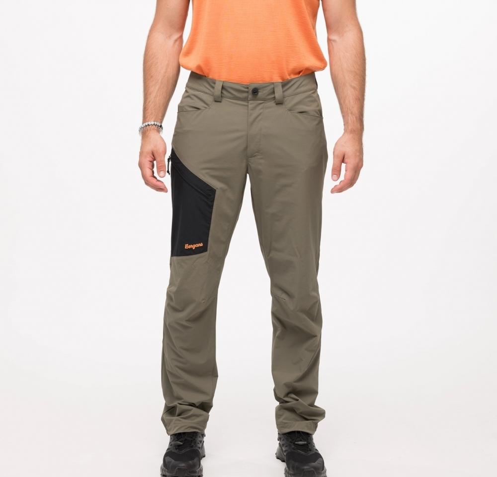 Bergans Vaagaa Light Softshell Pants Til Herre, Green Mud/Black