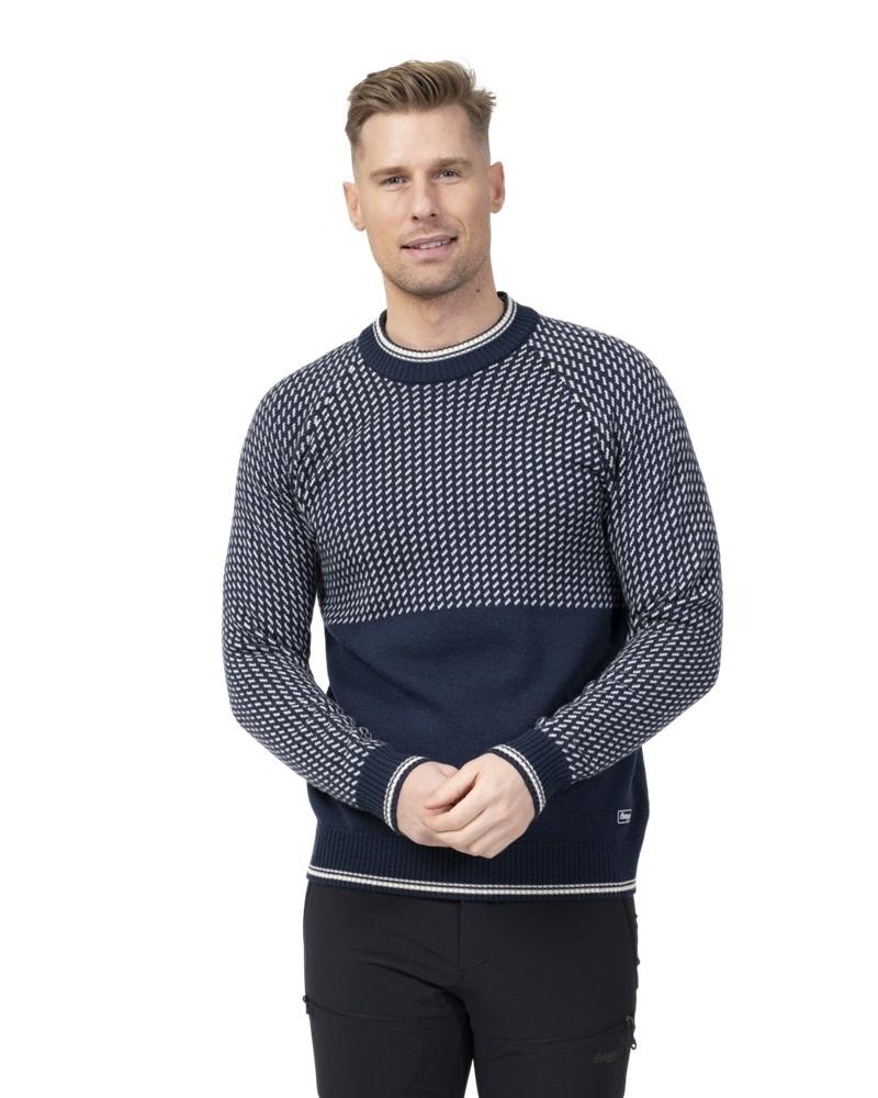 Bergans Alvdal Wool Jumper Til Herre, Navy / Vanilla White