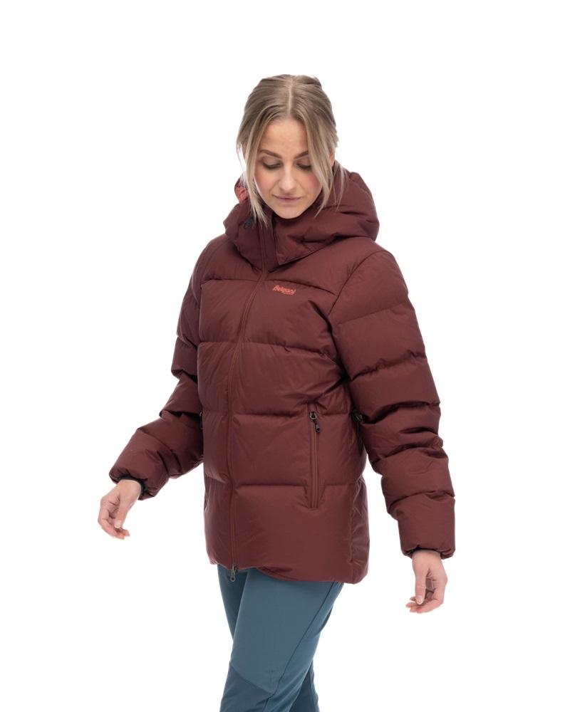 Bergans Lava Warm Down Jacket w/Hood Til Dame, Amarone Red