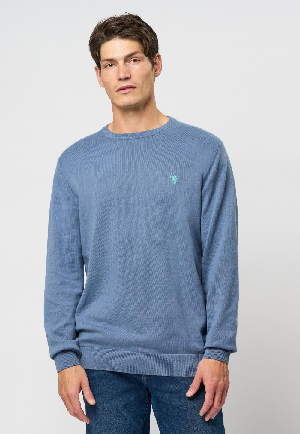 U.S. Polo Knit Adair Til Herre, China Blue