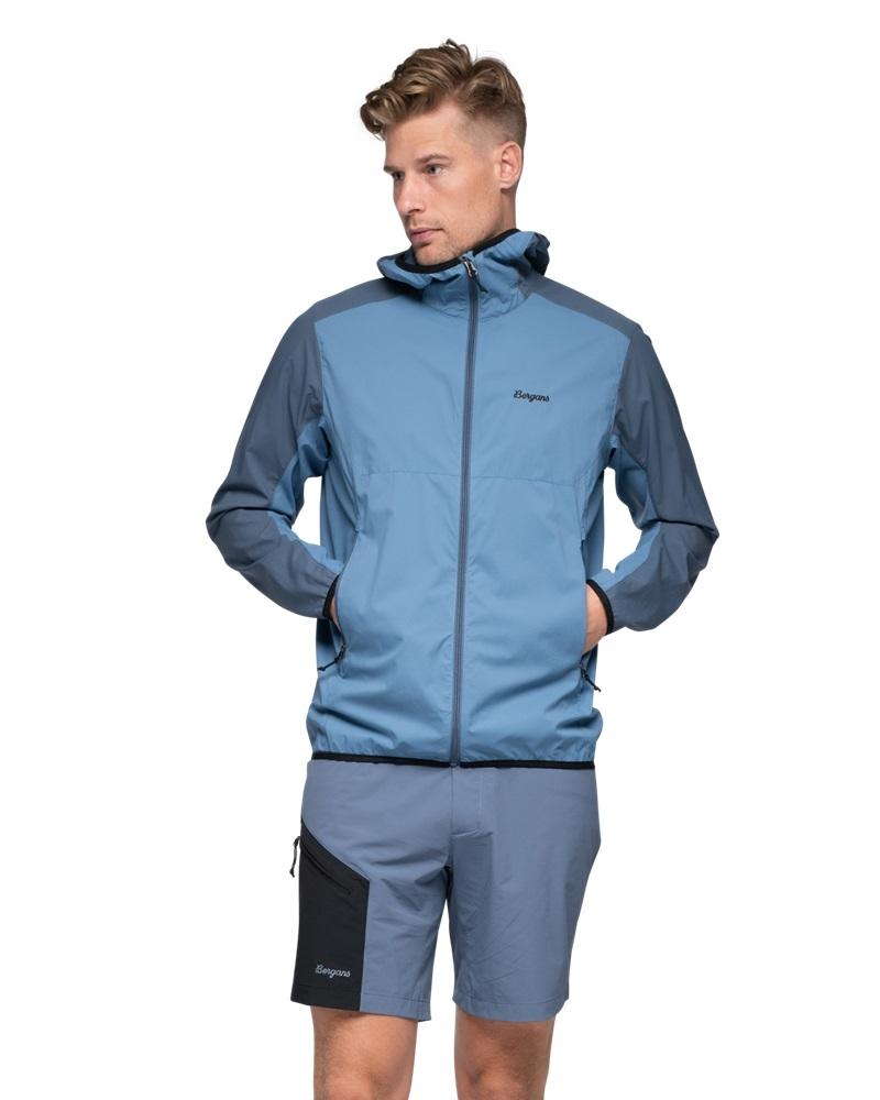 Bergans Vaagaa Windbreaker Jacket Til Herre, Blue Moon/Granite Blue