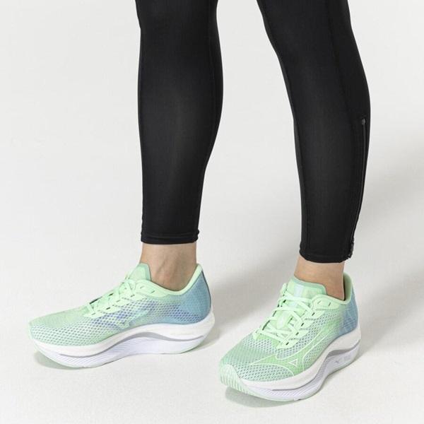 Mizuno Wave Rebellion Flash 2 Løpesko Dame, Neo Mint/White/Ether