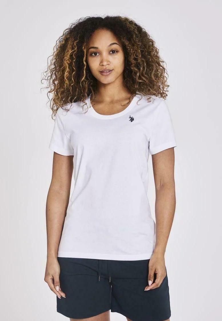 U.S. Polo Amy T-Shirt T-skjorte i bomull Dame, Hvit